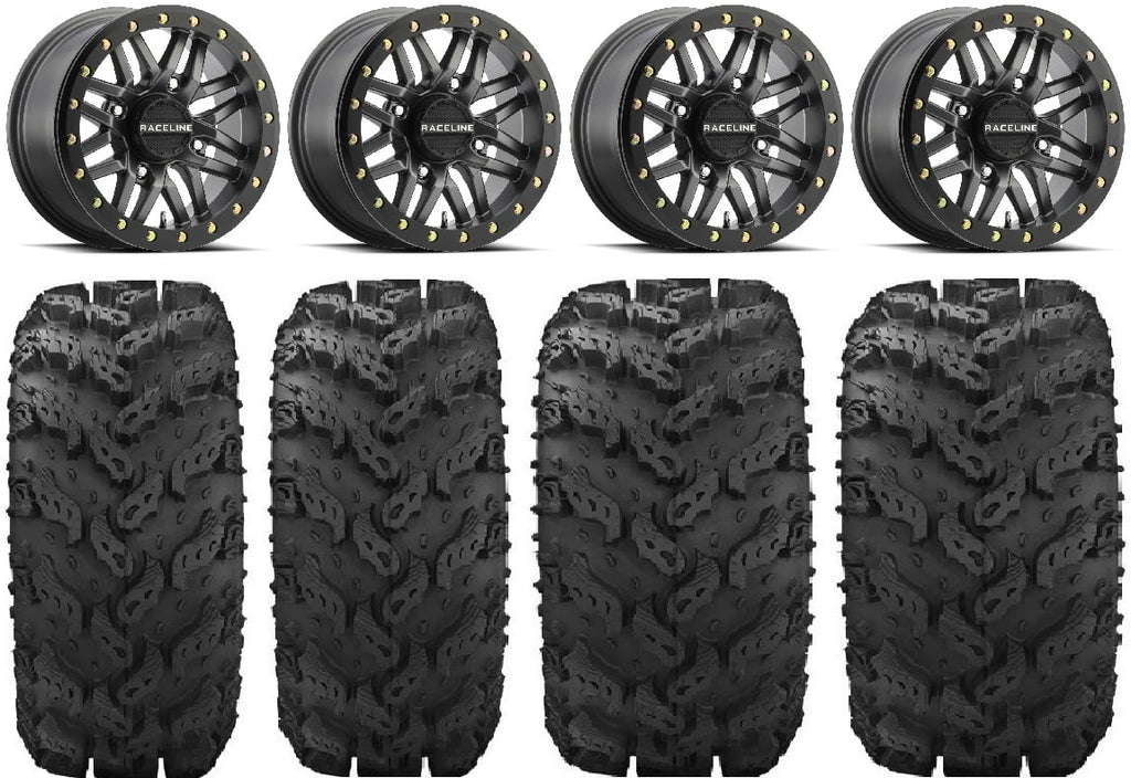 Raceline Ryno Bdlk 14" Gm Wheels 26" Reptile Tires Kawasaki Mule Pro