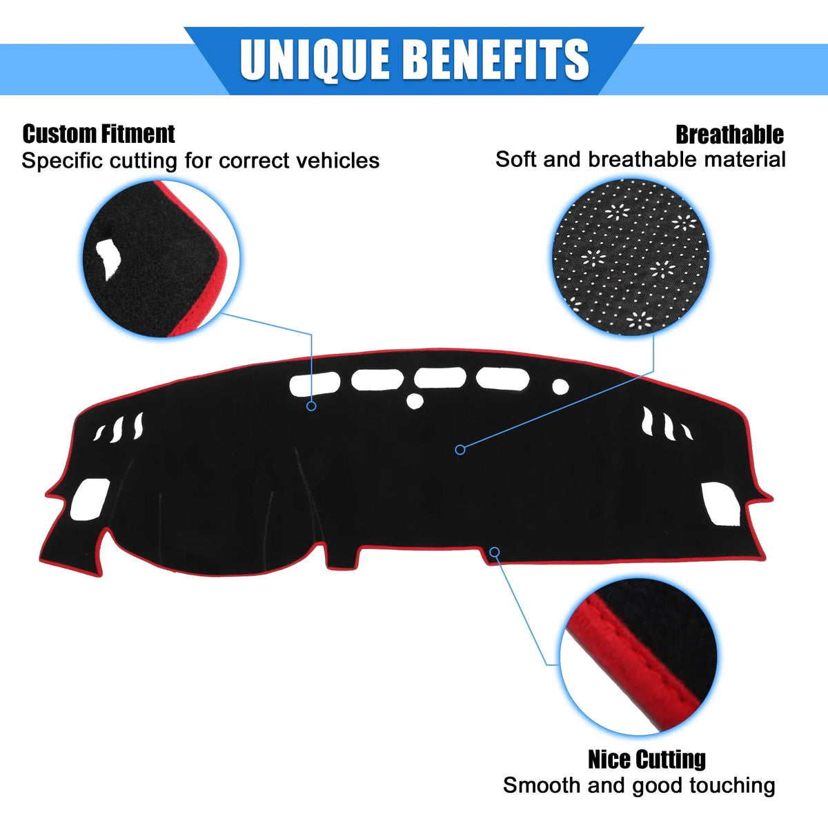 Unique Bargains Car Center Console Dashboard Cover Compatible for Nissan Altima 2019-2020 Protective Polyester Red