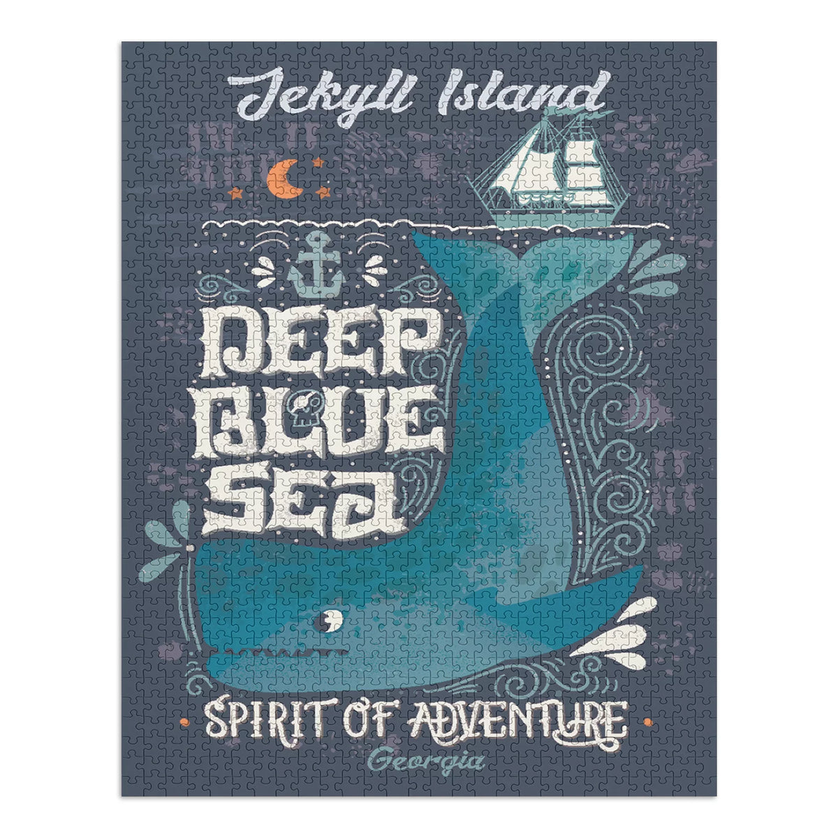 Jekyll Island, Georgia, Deep Blue Sea, Spirit of Adventure, Whale (1000 Piece Puzzle, Size 19x27, Challenging Jigsaw Puzzle for Adults and Family, Made in )