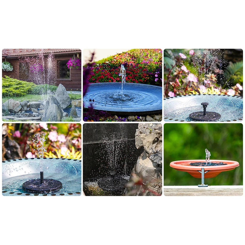 Solar Pump Freestanding Floating Solar Bird Bath Water Pump Garden Bird Bath Decor