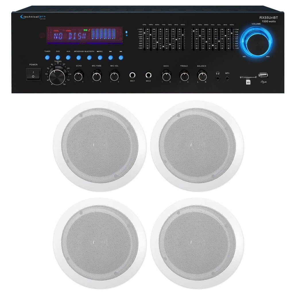 Technical Pro  Home Theater Bluetooth Receiver+4) 6.5" Ceiling Speakers