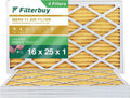 Filterbuy 16x25x1  11 Pleated   Furnace Air Filters (4-Pack)