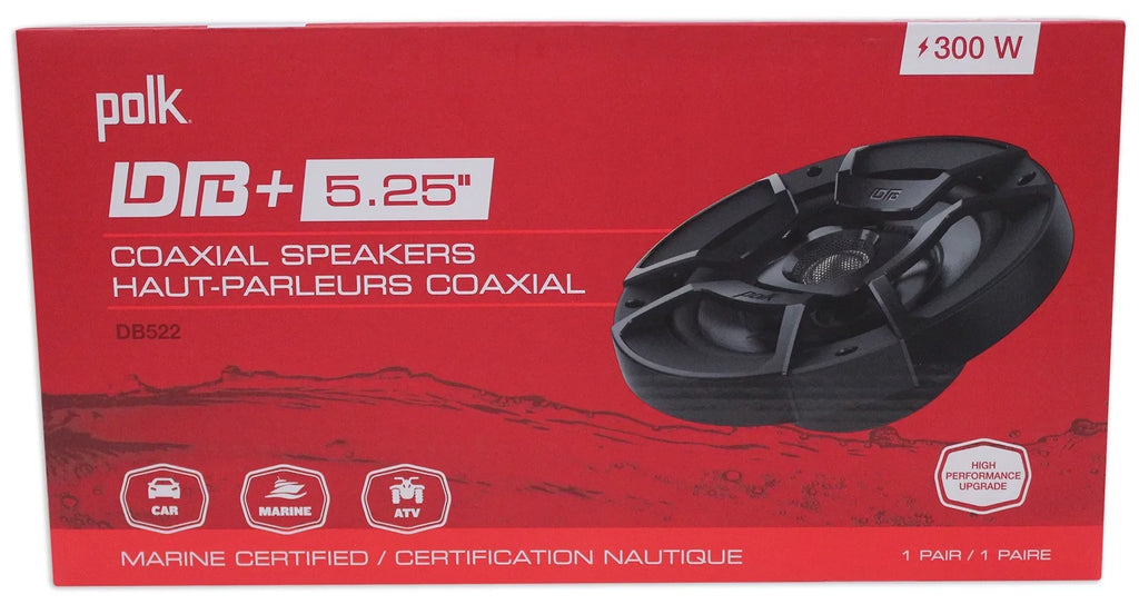 (2) Polk Audio  5.25" 600w Car Audio Marine//Motorcycle/Boat Speakers Bundle with (2) Rockville  10 Watt
