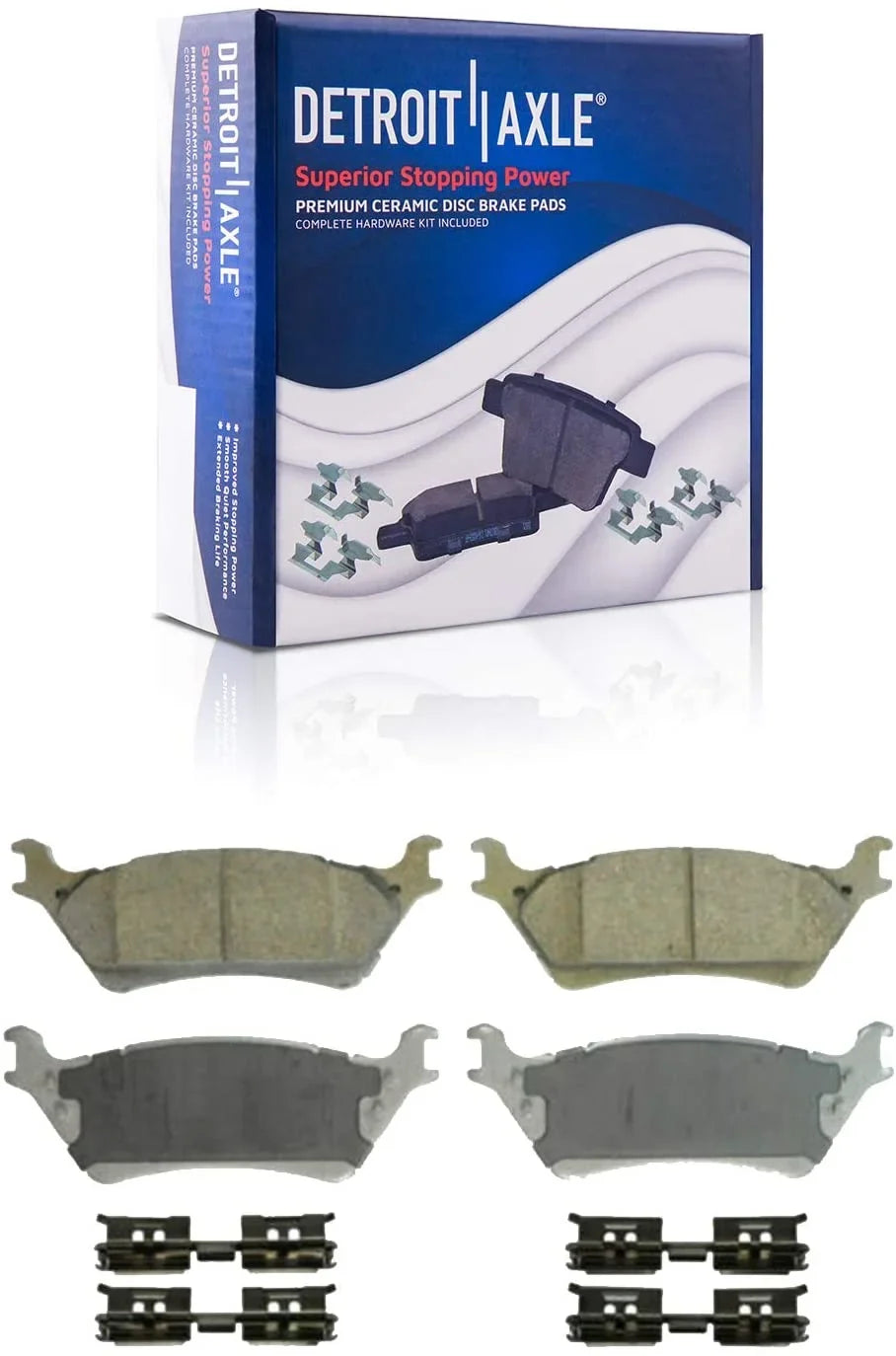 Detroit Axle - Brake Kit for 2012-2020 Ford -150 Drilled & Slotted Disc Brake Rotors and Ceramic Brakes Pads 2013 2014 2015 2016 2017 2018 2019 Front and Rear Replacement