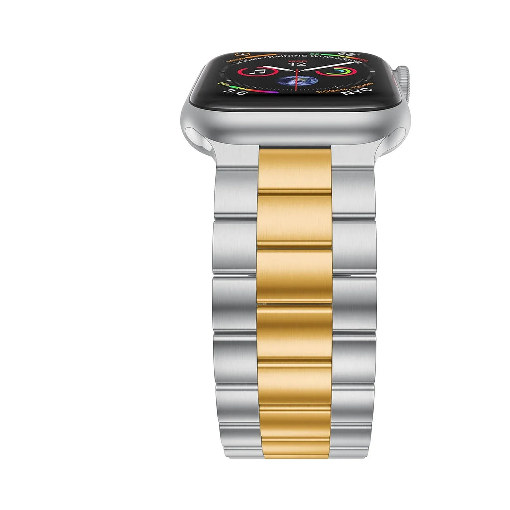 Odash --45 42-44-45-49 mm Stainless Steel Two Tone Band for Apple Watch, Gold & Silver