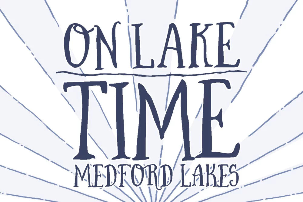 Medford Lakes, New Jersey, On Lake Time (Blue Sunburst) (1000 Piece Puzzle, Size 19x27, Challenging Jigsaw Puzzle for Adults and Family, Made in )