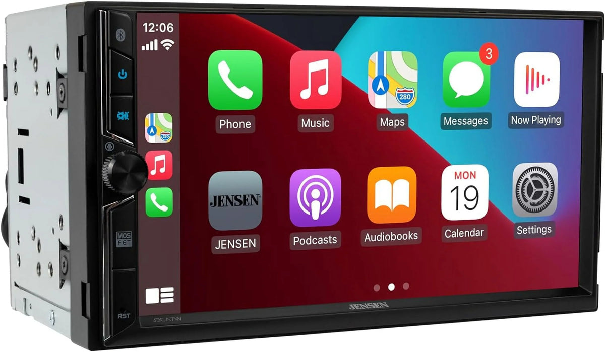 Jensen  7-inch Certified Apple CarPlay Android Auto, Wired or Wireless, Double  Car Stereo Radio, New