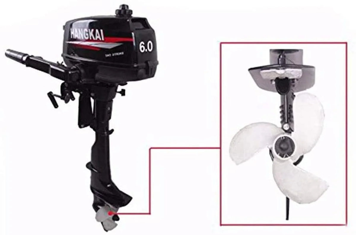 6HP 2-Stroke Outboard Moto Fishing Inflatable Boat Engine Water Cooling  System Durable Cast Aluminum Construction