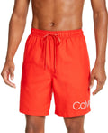 Calvin Klein Mens Logo Swim Shorts Red