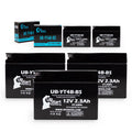 5-Pack UpStart Battery Replacement for 2005 Yamaha  400CC Factory Activated, Maintenance Free, Motorcycle Battery - 12V, 2.3Ah, --