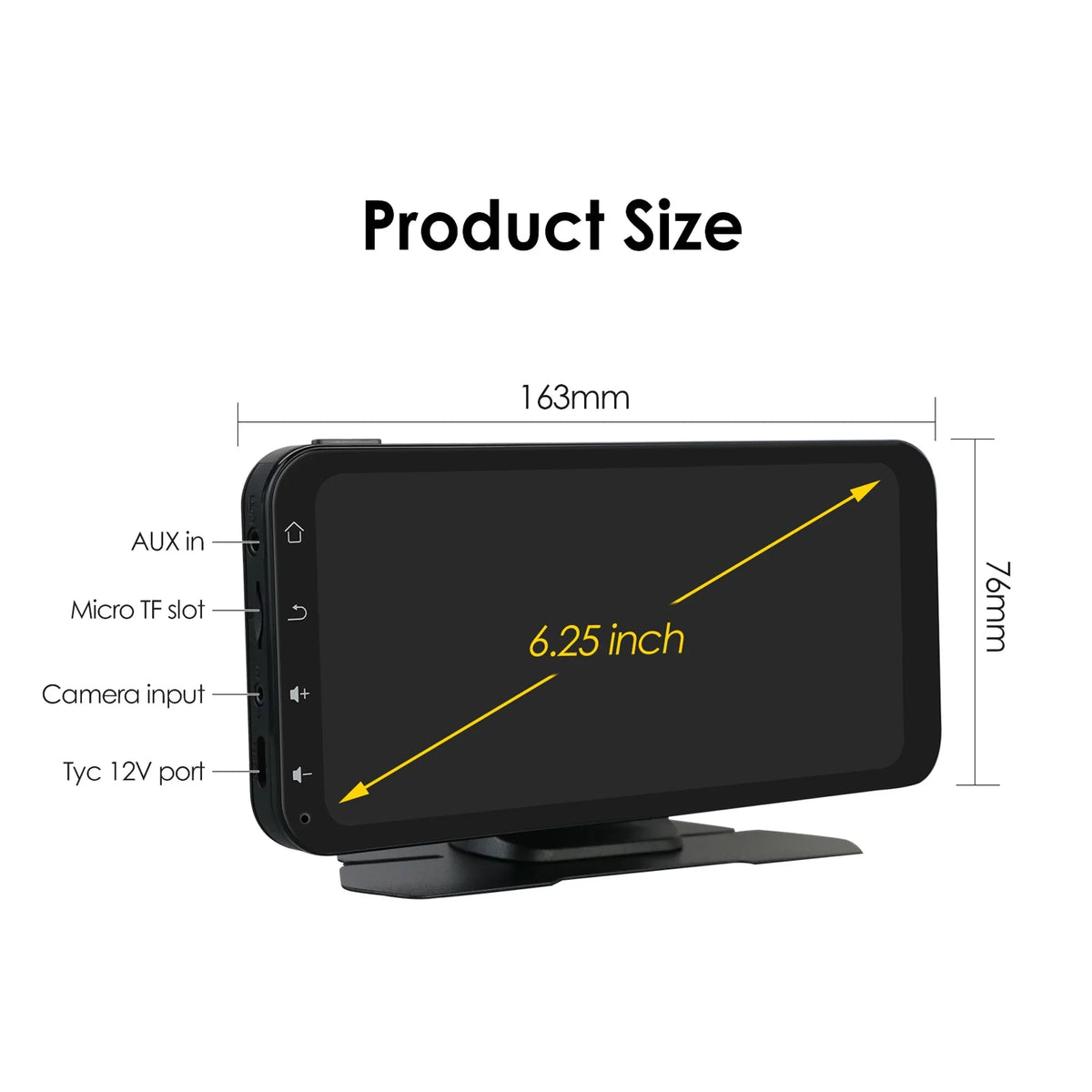 Hizpo  Navigation Bluetooth 6.25 Inch Touchscreen 360° Adjustable  Car Radio Stereo Head Unit Receiver With Apple Carplay Android Auto And Backup Camera