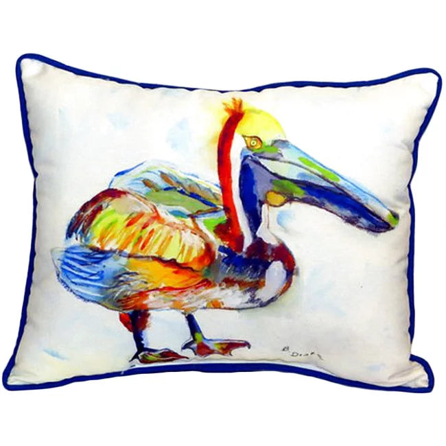Betsy Drake  Heathcliff Pelican Indoor & Outdoor Throw Pillow- 20 x 24 in.