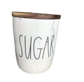 Rae Dunn Home  Canister Marble with wood lid ( size)