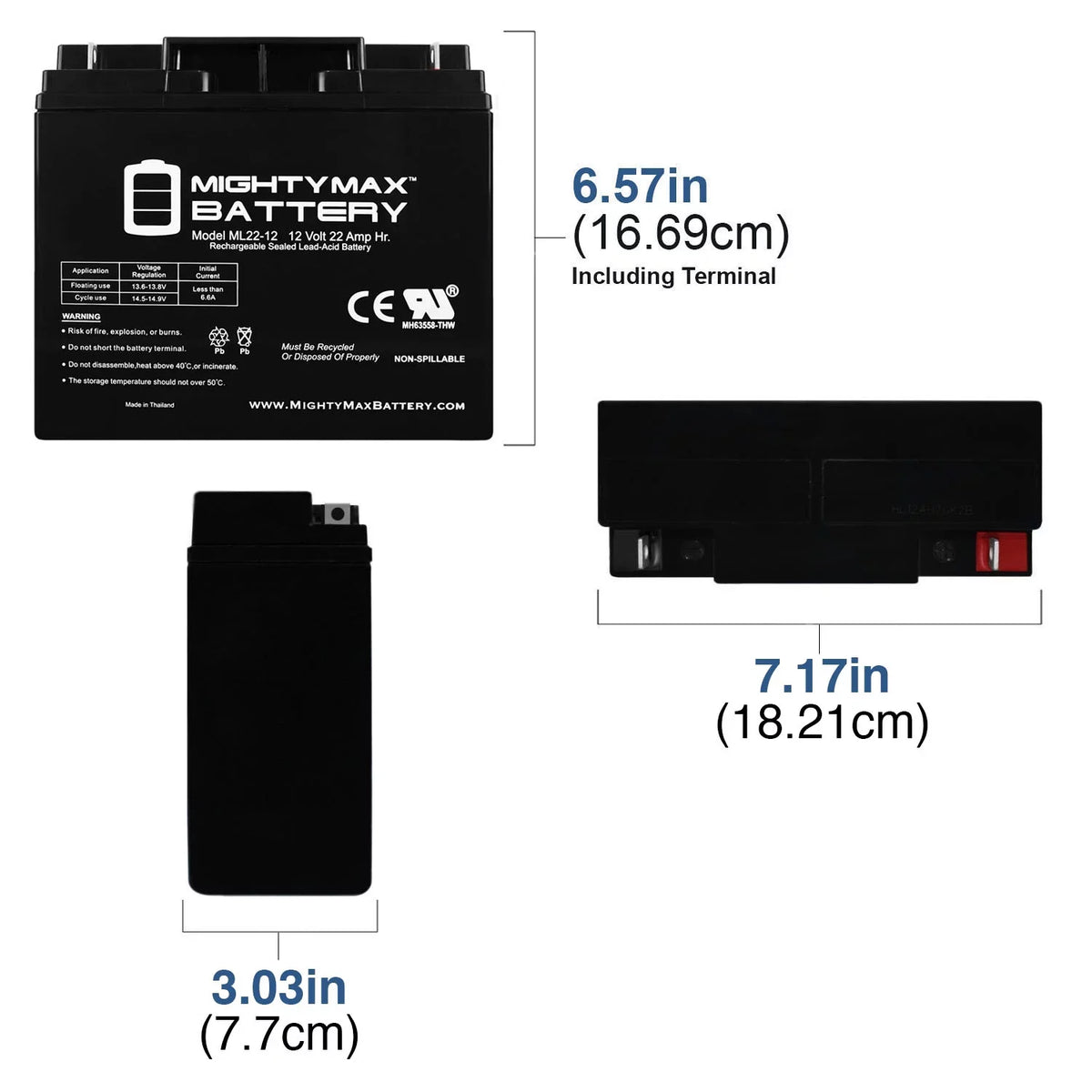 12V 22AH  Battery Replaces Rascal / Series Scooter