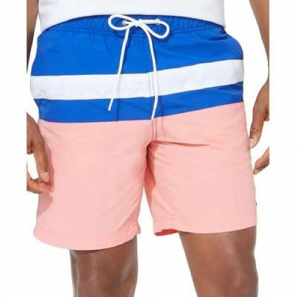 Nautica Men's Colorblocked 8" Swim Trunks  in Pale Coral-2XL