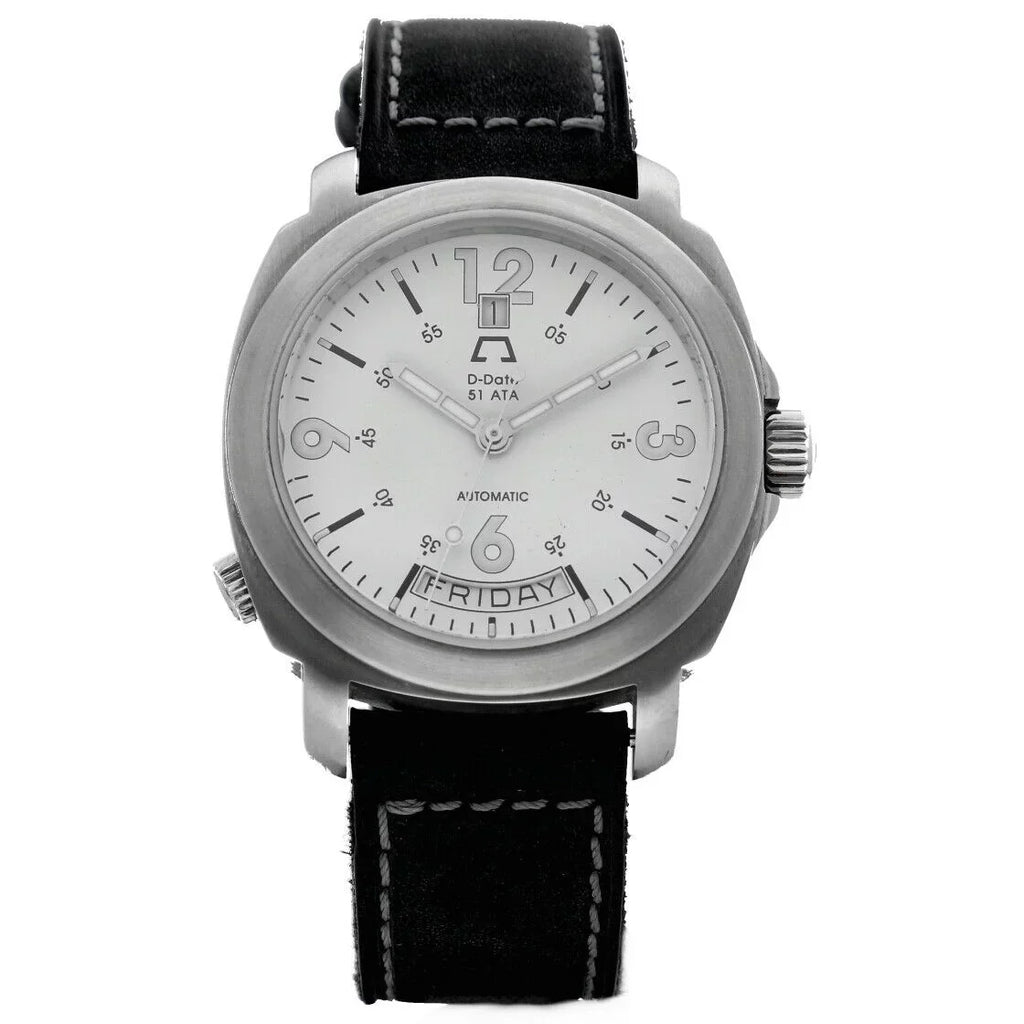 Anonimo -Date 51ETA 2006 Day Date Ivory Dial Leather 43mm Automatic Men's Watch