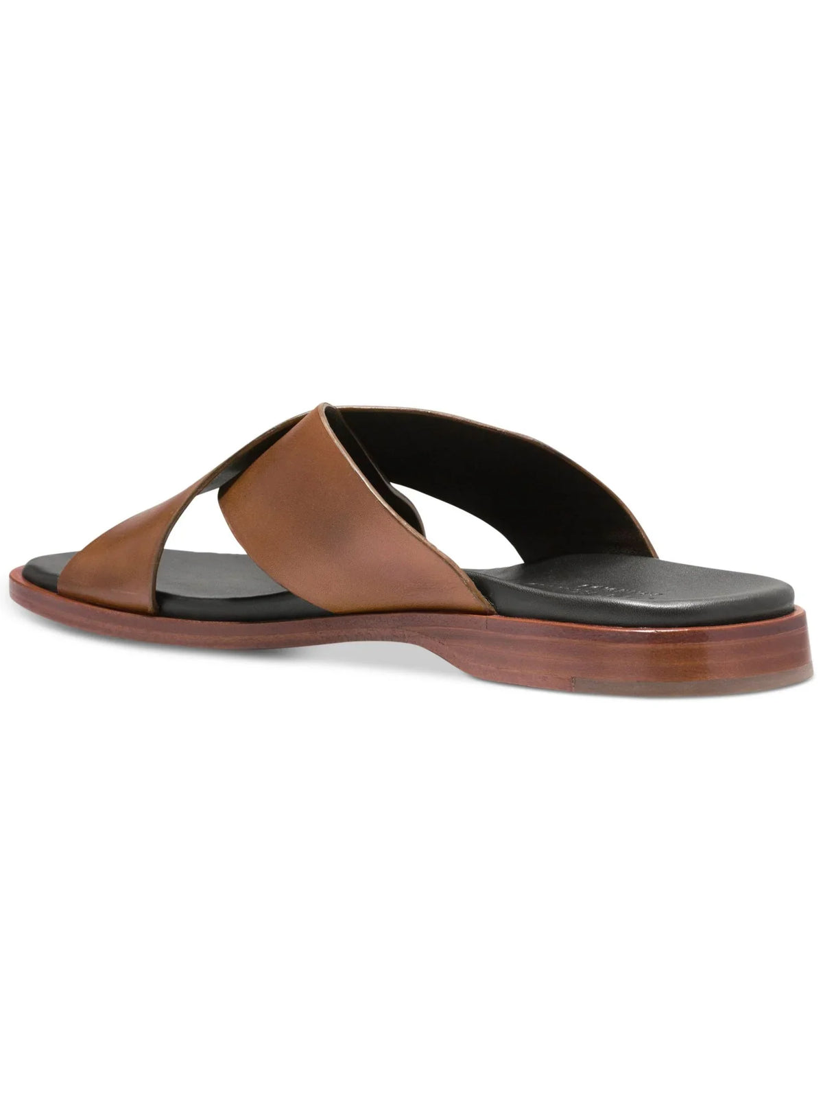 Mens Brown Crisscross Bands Padded Goldwyn 2.0 Open Toe Slip On Slide Sandals Shoes 11