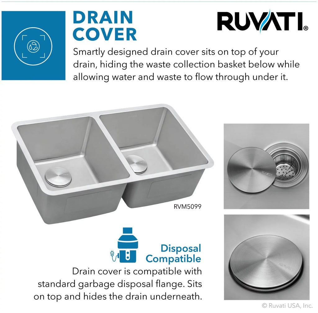 Ruvati   31 in. Undermount 50-50 Double Bowl 16 Gauge Stainless Steel Kitchen Sink