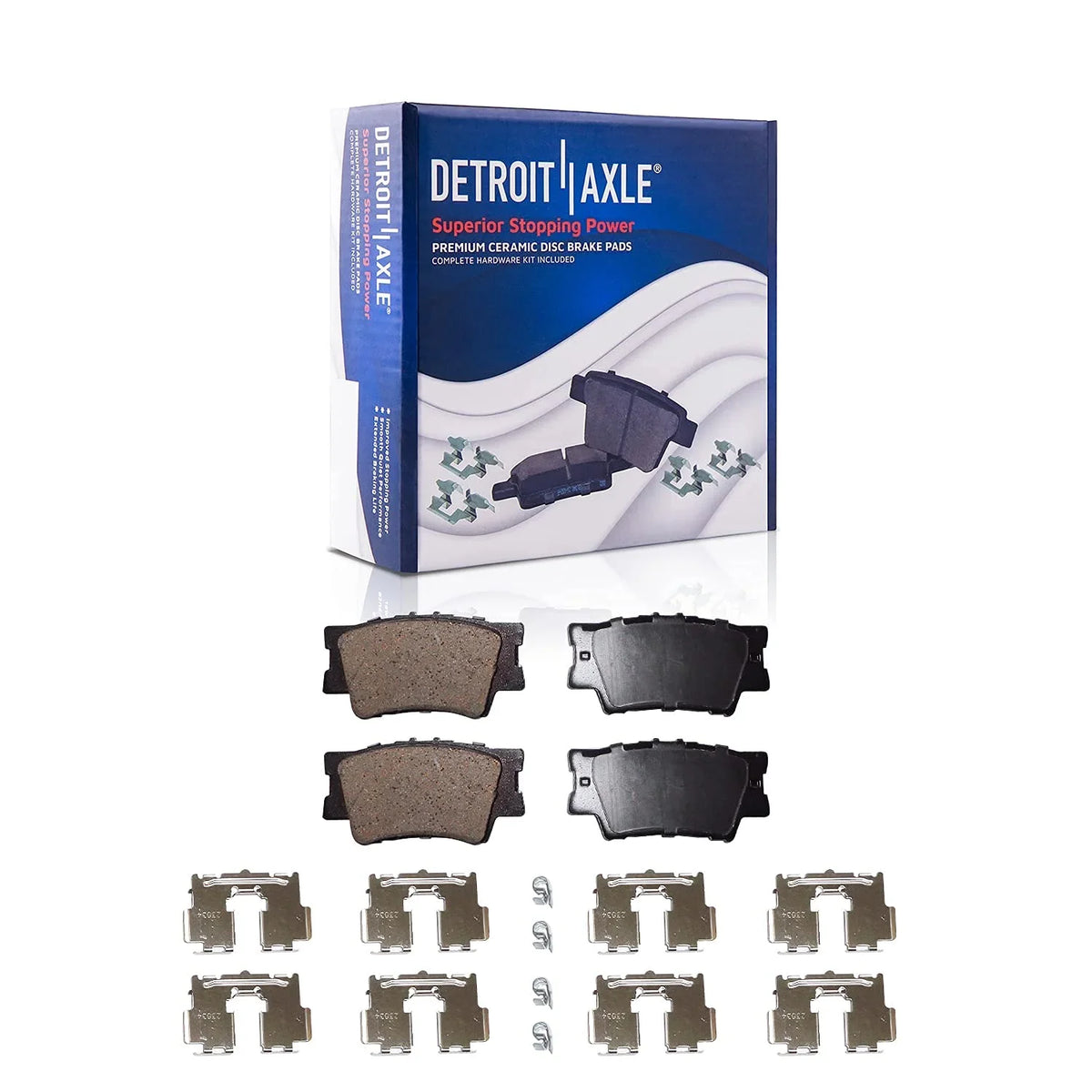 Detroit Axle - Brake Kit for 2012-2017 Toyota Camry 2013-2018 Avalon Lexus  ES300h Drilled & Slotted Disc Brake Rotors 2014 2015 2016 Ceramic Brakes Pads Front & Rear Replacement