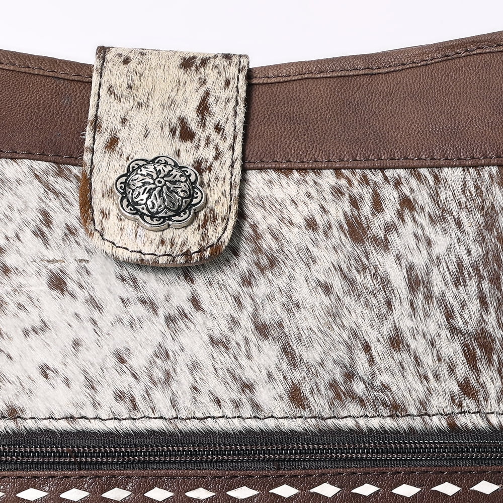 Hand Tooled Hair-on Genuine Leather women bag western handbag purse