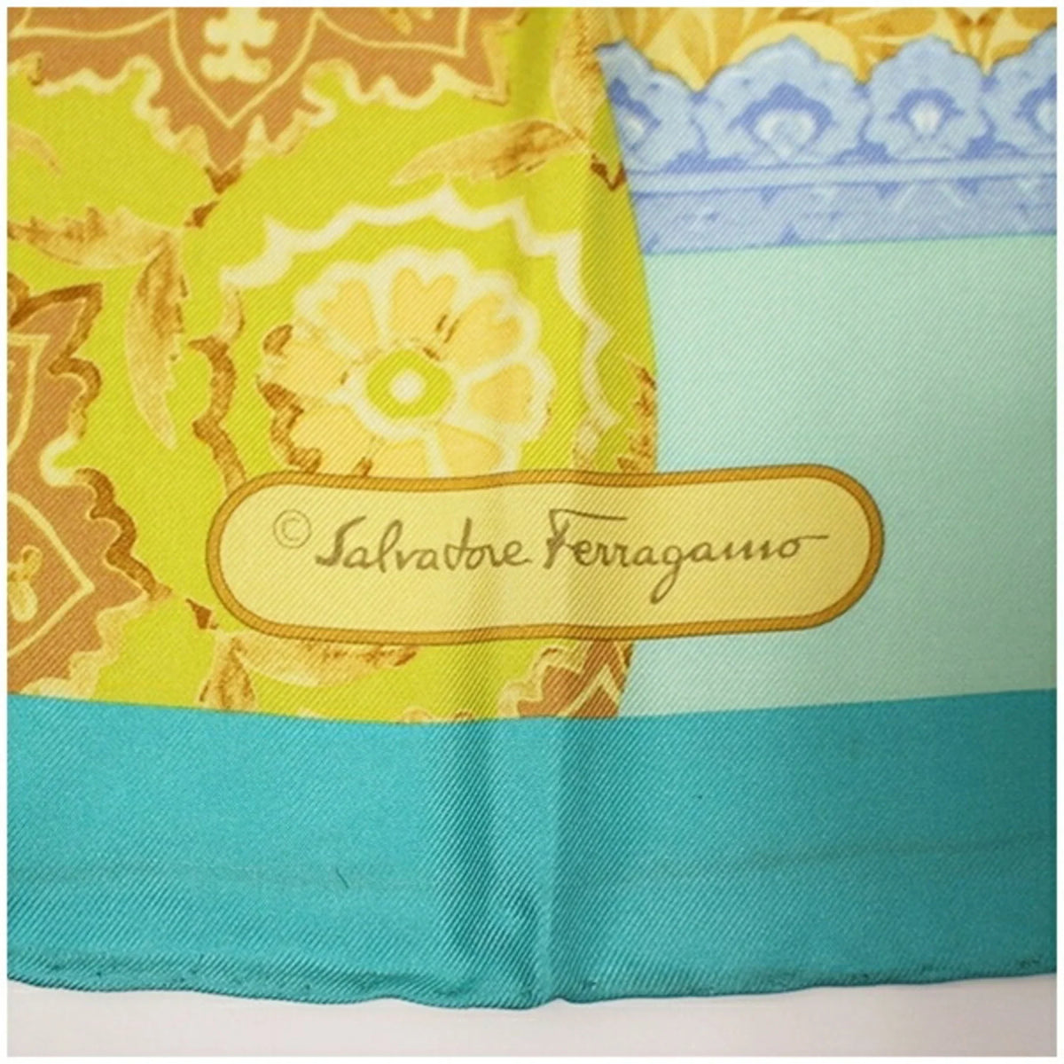 Pre-Owned Salvatore Ferragamo Silk Scarf Muffler Women's Tapestry (Like New)