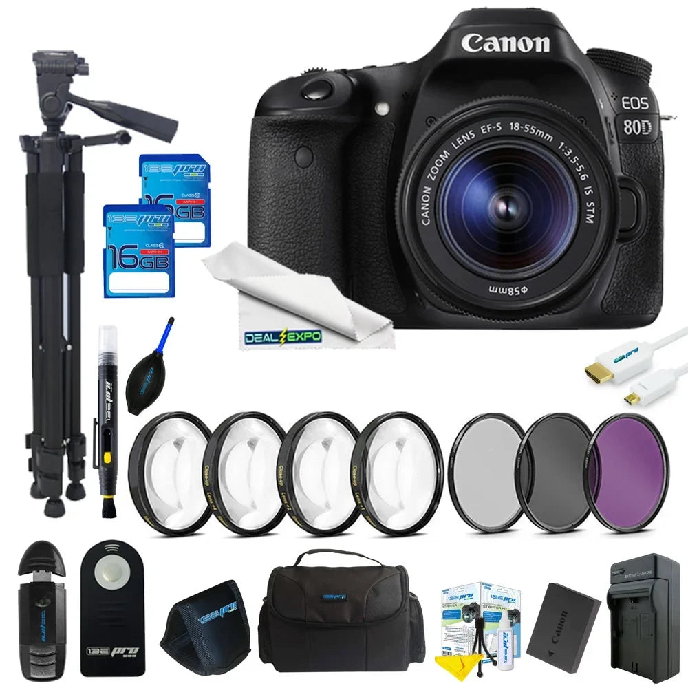Canon  80D  Camera with 18-55mm Lens + 16GB Expo Advanced Kit