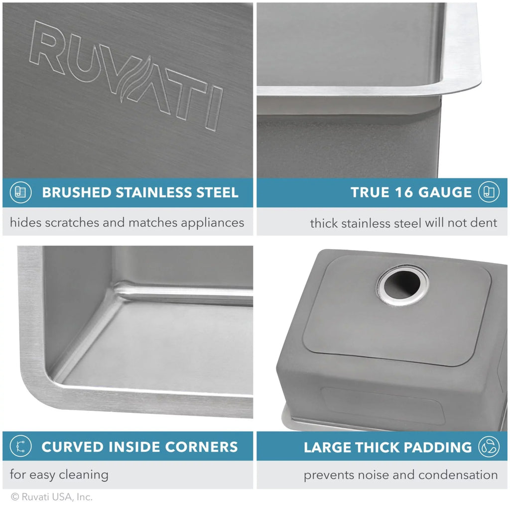 Ruvati   31 in. Undermount 50-50 Double Bowl 16 Gauge Stainless Steel Kitchen Sink