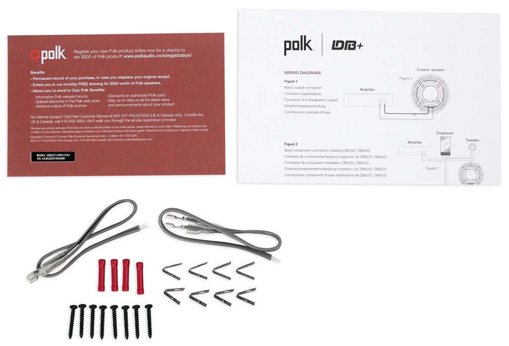 (2) Polk Audio  5.25" 600w Car Audio Marine//Motorcycle/Boat Speakers Bundle with (2) Rockville  10 Watt