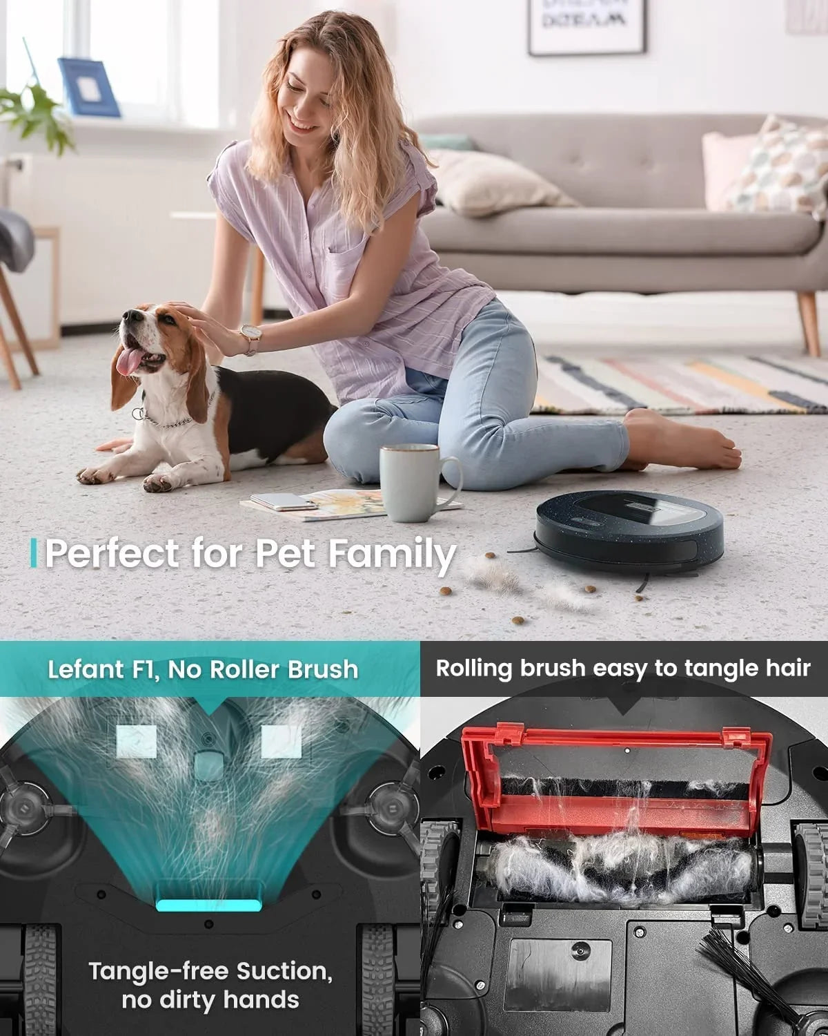 Lefant  Robot Vacuum Cleaner, 600ml Visual Dust Box, Wi-Fi/App/Alexa Control, 5000Pa Strong Suction, Ultra Thin Home Robotic Vacuums for Pet Hair, Hard Floors and Carpet