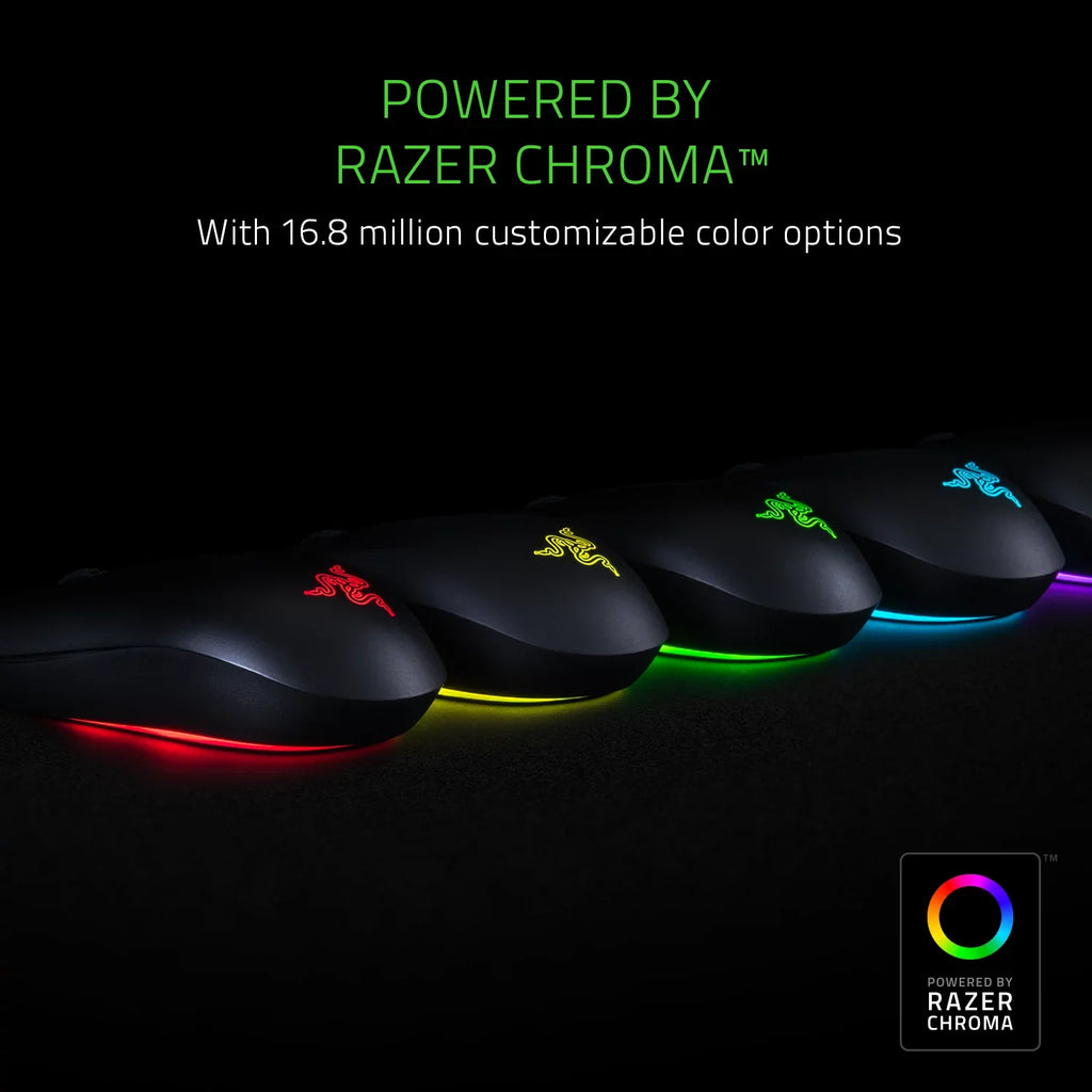 Razer Abyssus Essential: True 7,200  Optical Sensor - 3 Hyperesponse Buttons - Powered by Razer Chroma - Ambidextrous Ergonomic Gaming Mouse