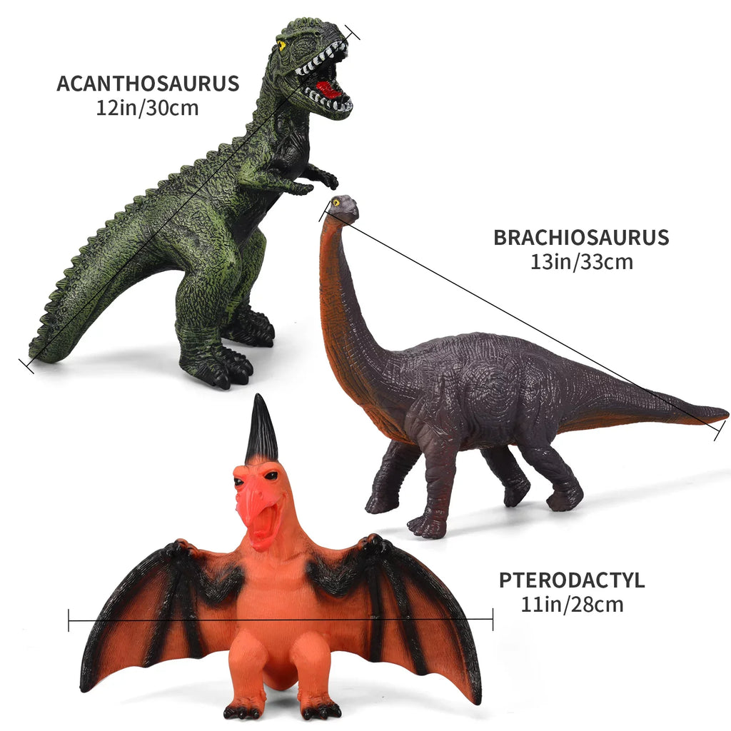 6 Piece Jumbo Dinosaur Toys for Kids and Toddlers, 13-17 Inches Blue Velociraptor -Rex, Large Soft Dinosaur Toys Set for Dinosaur Lovers - Perfect Dinosaur Party Favors, Birthday Gifts