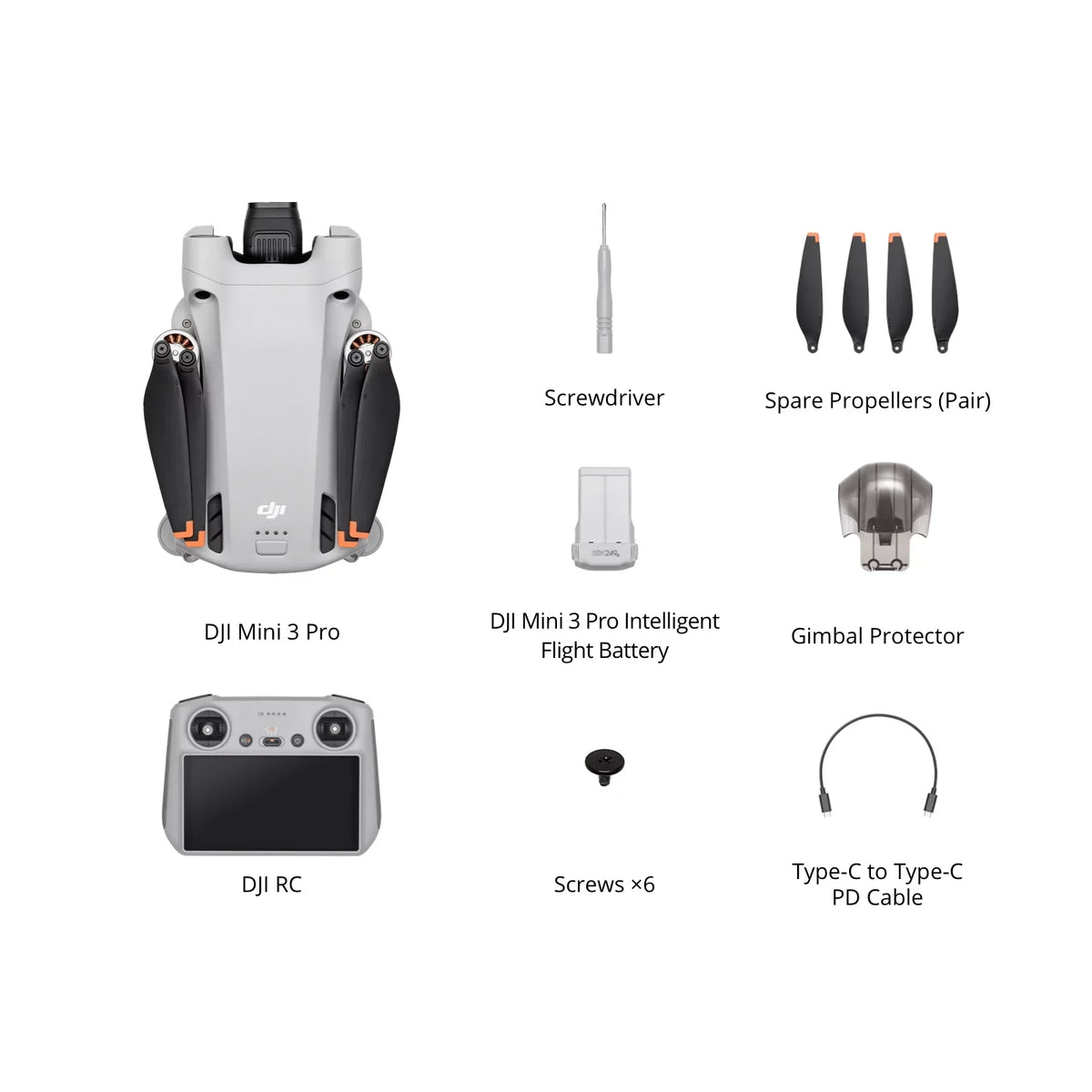 Mini 3 Pro Camera Drone Quadcopter +  Smart Controller (With Screen), 4K/60fps Video, 48MP Photo, 34min Flight Time, Tri-Directional Obstacle Sensing, Bundle w/ Deco Gear Backpack + Accessories