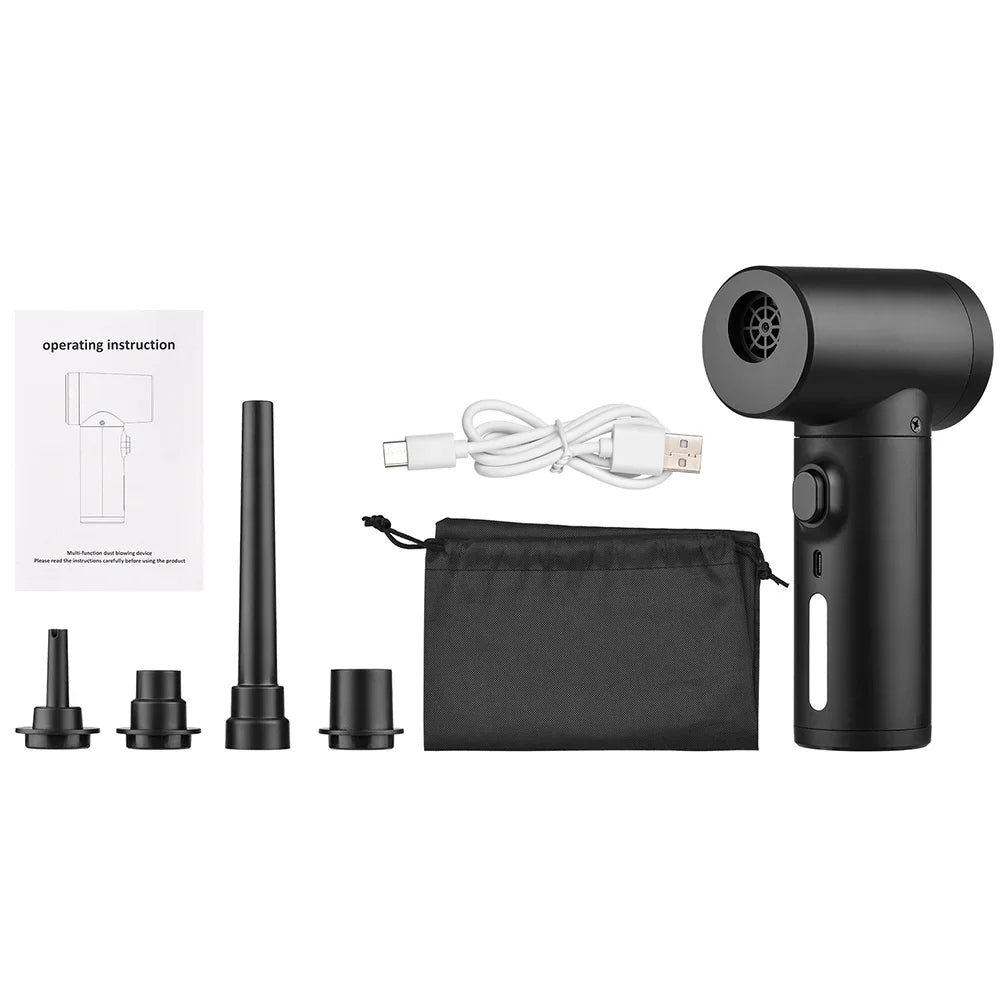 Compressed Air Duster, 50000RPM Electric Portable Air Blower with  Light, 6000mAh Rechargeable Cordless Air Duster for Computer Keyboard Fast Charge