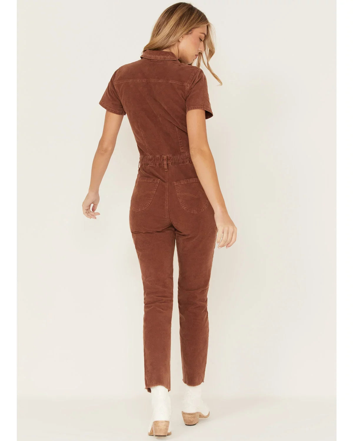 Cleo + Wolf Women's Corduroy Jumpsuit Dark Brown Large