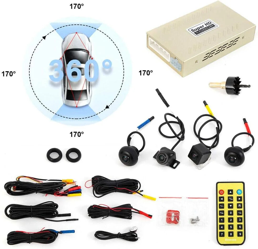 Car 360 Bird View Surround System  Record Backup Camera parking monitoring