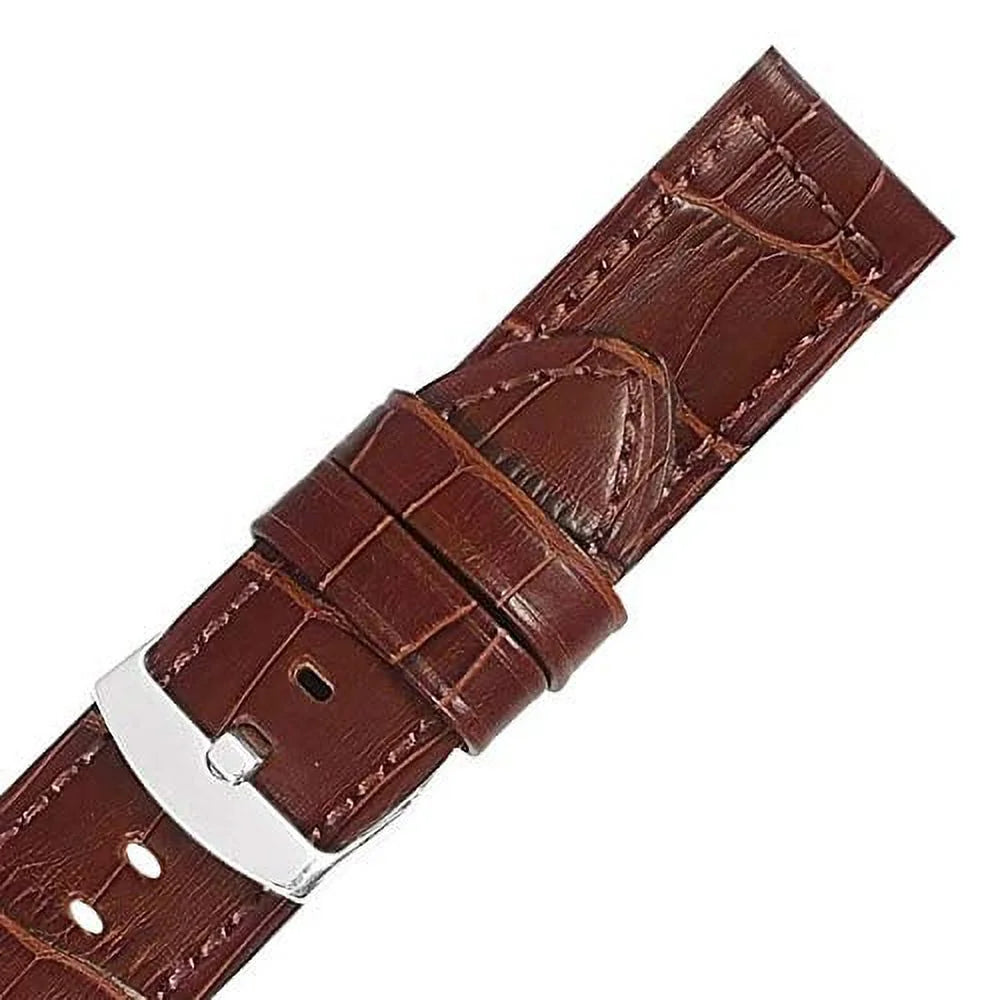Hadley Roma  24mm Brown Alligator Grain Panerai Style Men's Watch Band