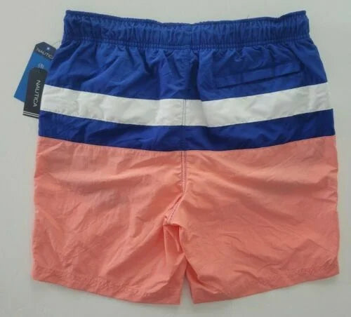Nautica Men's Colorblocked 8" Swim Trunks  in Pale Coral-2XL