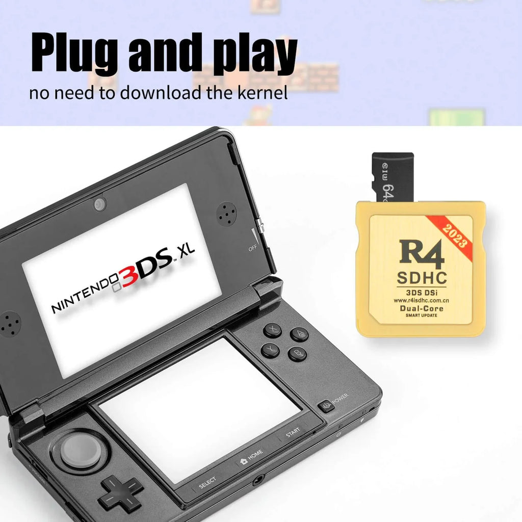 Upgraded 2023  Wood Version Plus Card with 64GB  Micro  Card for Nintendo   2DS 3DS , No Game Timebomb