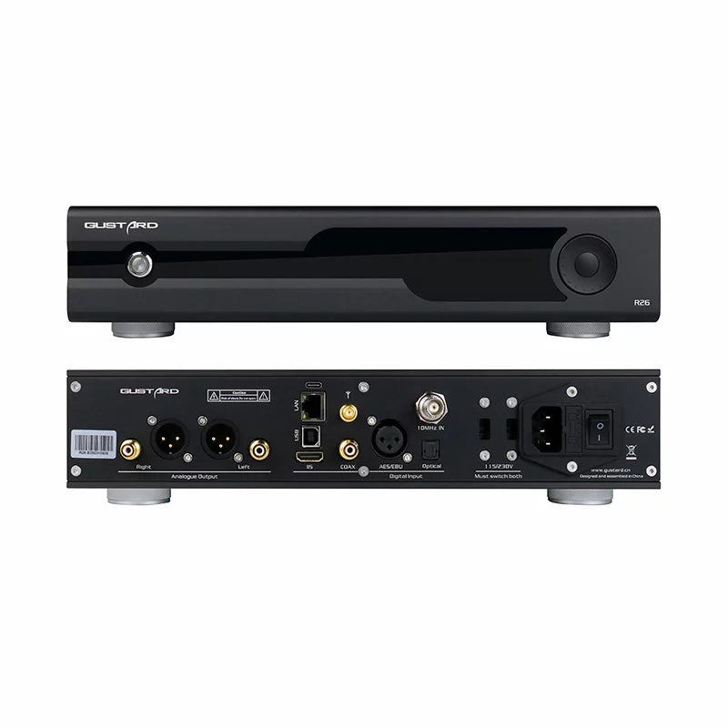 Gustard  Discrete     Clock Dual Native  Decoder  Balanced   with Remote Control (Black）
