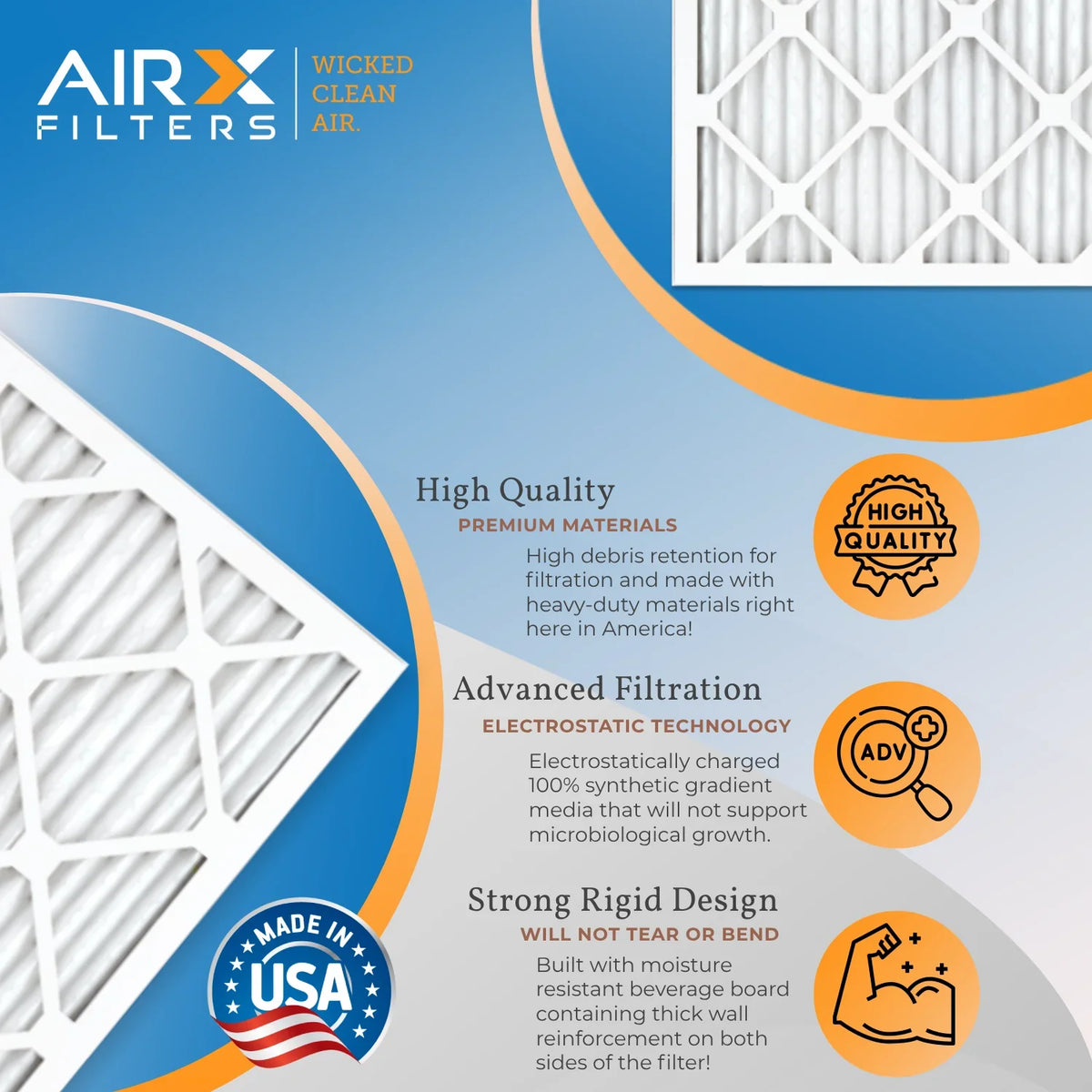 10x20x1 Air Filter  13 Comparable to  1500 - 2200 &  9 Electrostatic Pleated Air Conditioner Filter 6 Pack   Premium  Made 10x20x1 Furnace Filters by     .