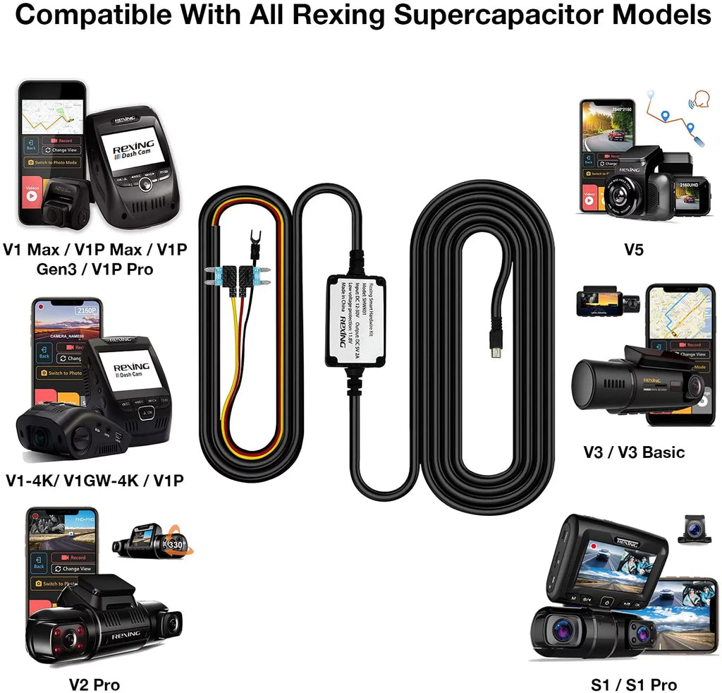 Smart Hardwire Kit Mini- Port for All Supercapacitor Models - -4K, , ,  Pro, ,  Series,