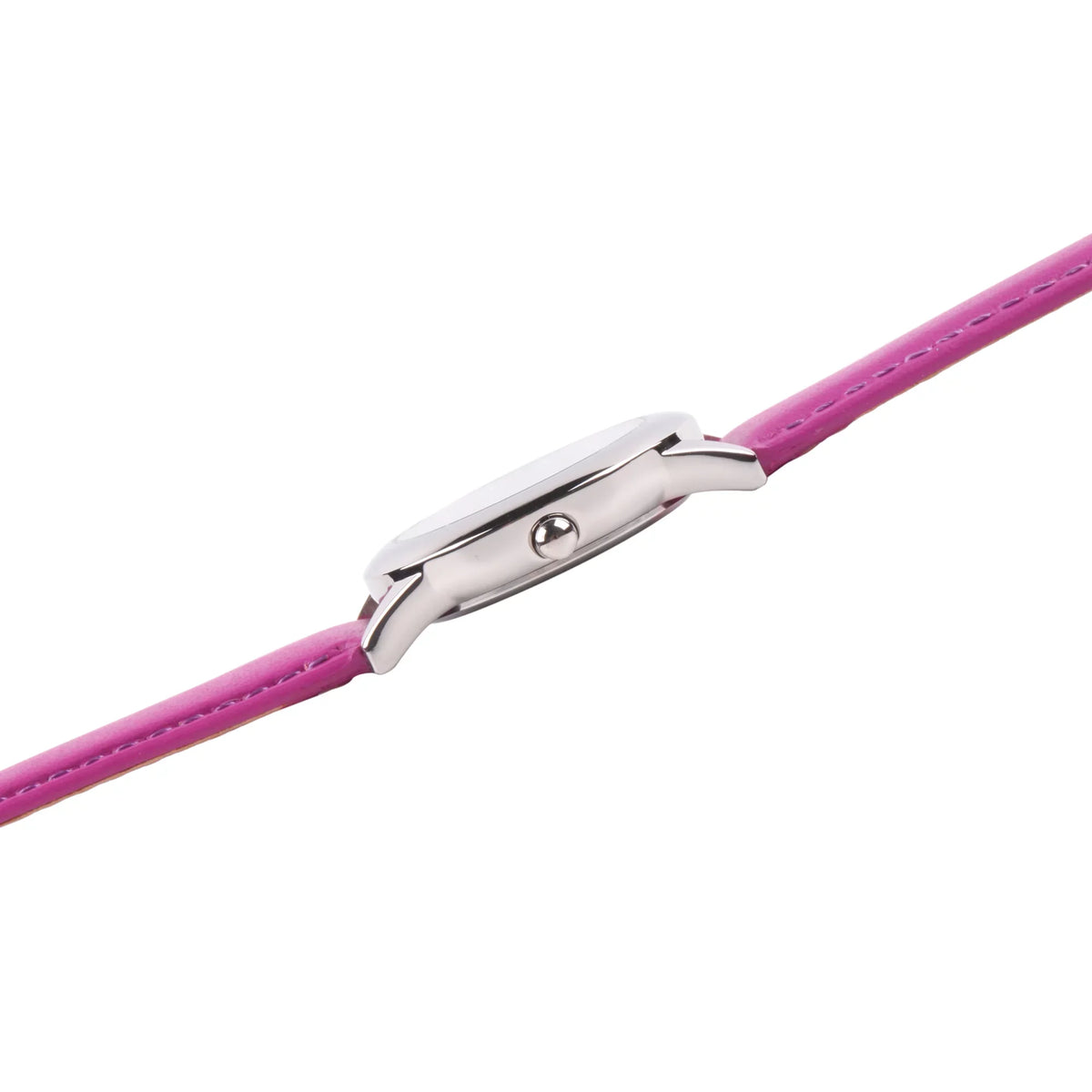 Princess Rapunzel Girls'Stainless Steel Watch, Pink Leather Strap