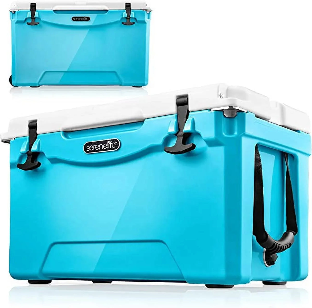 SereneLife 75 Quart Portable Cooler Box Lightweight Heavy-Duty Travel Ice Cooler / Handles, (Blue)