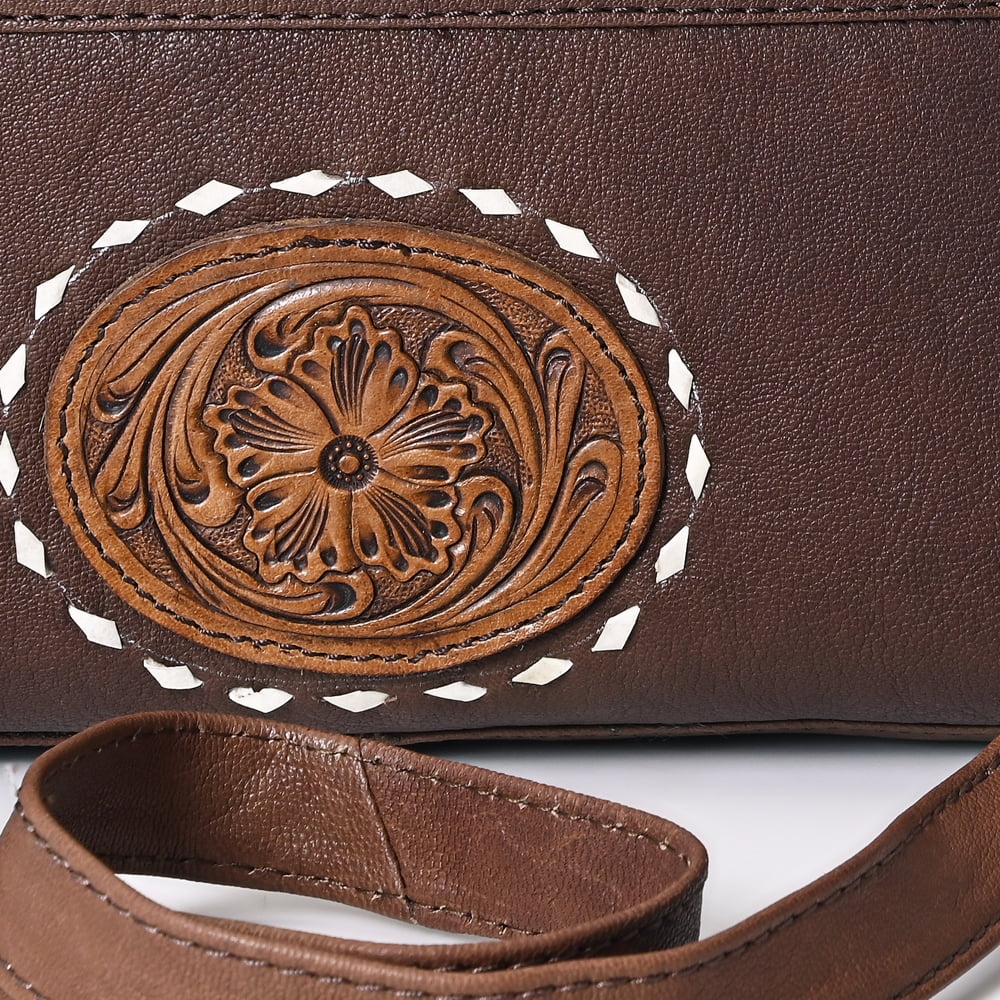 Hand Tooled Hair-on Genuine Leather women bag western handbag purse