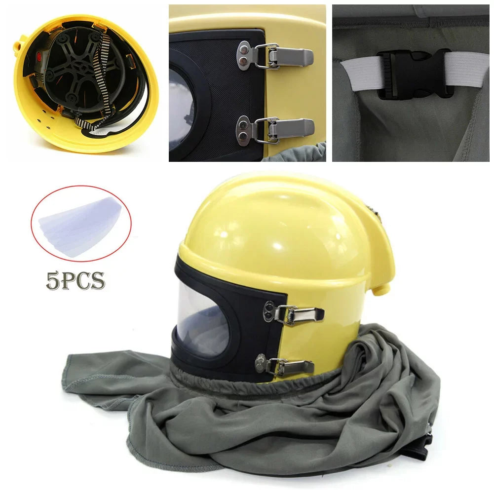 Supplied Safety Sandblast Helmet Sand Blast Hood Protector Yellow