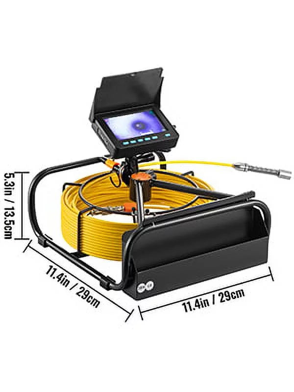 Sewer Camera 98.4 , Pipeline Inspection Camera 4.3 Inch   Monitor Pipe Camera, Duct Inspection Camera with 6PCS , 8500MAH Lithium Battery,  Function, 30M