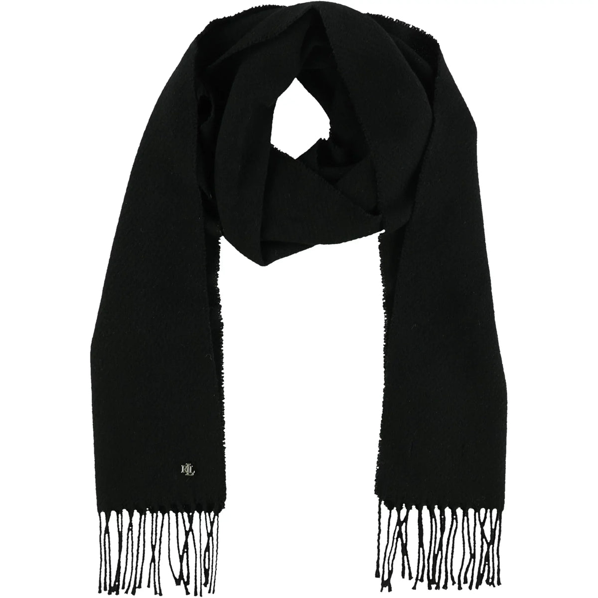 Ralph Lauren Womens Fringed Scarf, Black, One Size