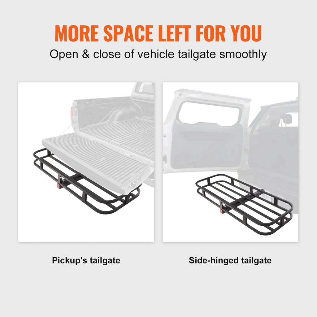 Hitch Mount Cargo Carrier 500lb 53x19x5 in & Cargo Net Fits 2" Receiver