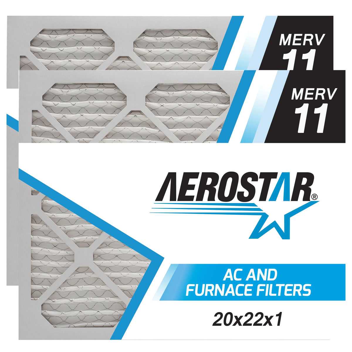 20x22x1  Air Filter by Aerostar -  11, Box of 2