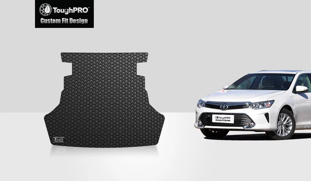 ToughPRO - Trunk Mat Compatible with  Camry - All Weather Heavy Duty (Made in ) - Black Rubber - 2016